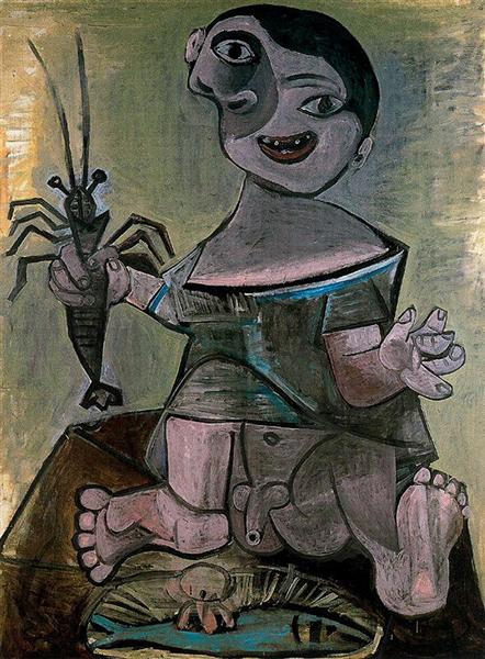 Pablo Picasso Classical Oil Paintings Boy With A Langosta